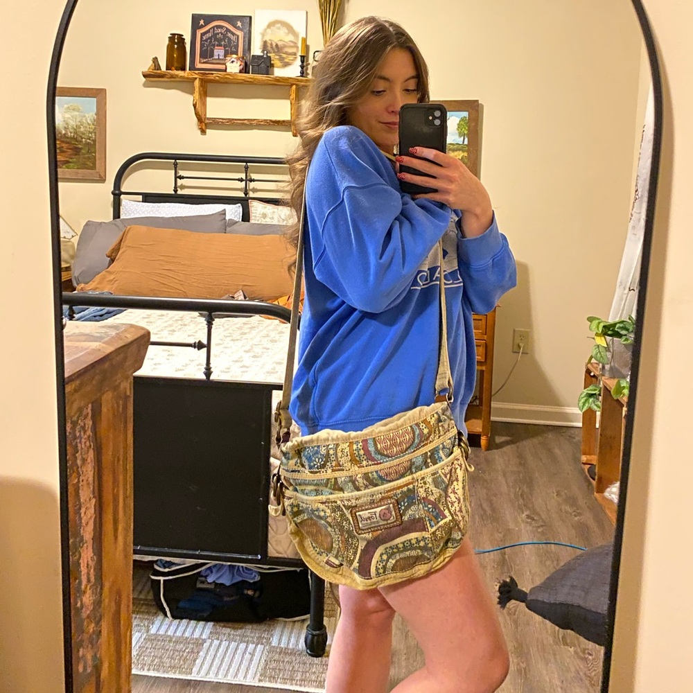 Fossil Vintage Multicolor Patterned Crossbody/Shoulder Bag Purse — OS